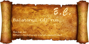Balatonyi Círus névjegykártya